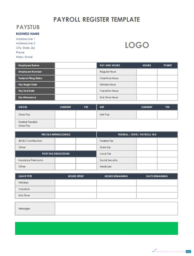 Download Payroll Register Template Photoshop template